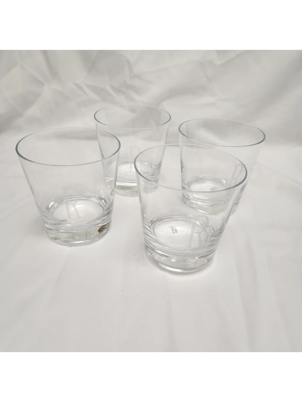 Crystal Whiskey Glasses/Set Of 4 Made In Turkey Etched 
